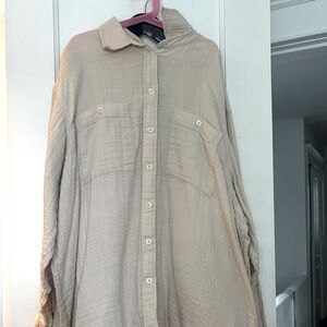 GAP Beige Button-Down Skirt